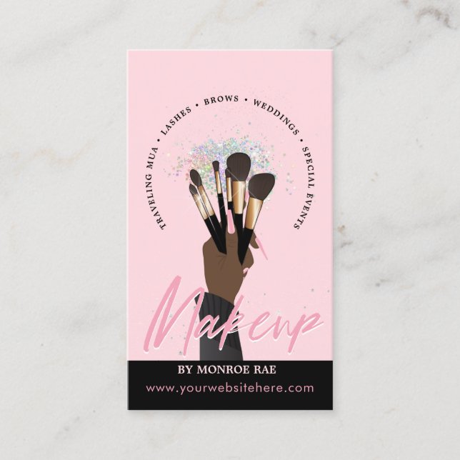 Makeup Artist Glam MUA Beauty Salon Beautician Bus Business Card (Front)