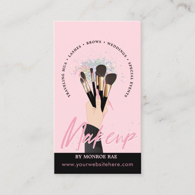 Makeup Artist Glam MUA Beauty Salon Beautician  Business Card (Front)