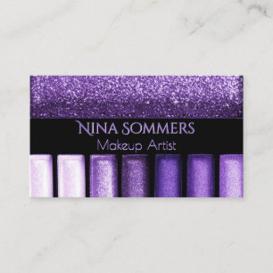 Makeup Artist Glam Violet Eyeshadow Business Card