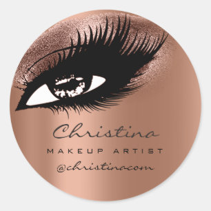 Makeup Artist Glitter  Eyelashes Rose Pallete Classic Round Sticker