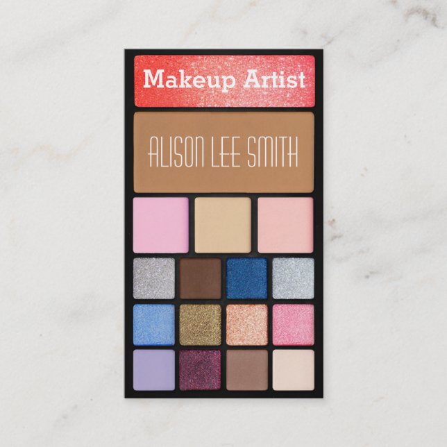 Makeup Artist / Glitter palette Business Card (Front)