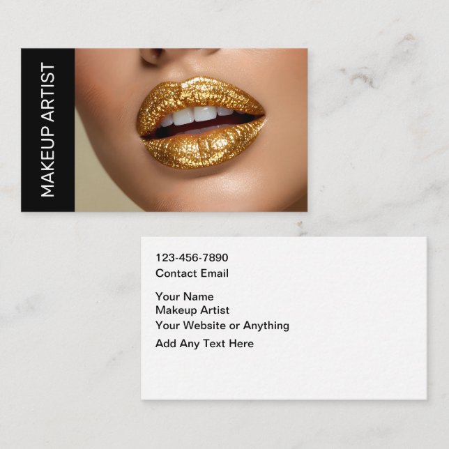 Makeup Artist Glitz And Glam Business Card (Front/Back)