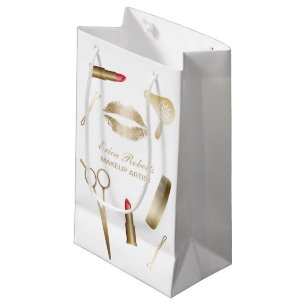 Makeup Artist Gold Beauty Salon Cosmetics Small Gift Bag