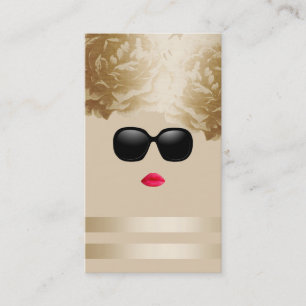 Makeup Artist Gold Floral Sunglasses Beauty Girl Business Card