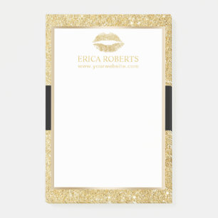 Makeup Artist Gold Glitter Lips Beauty Salon Post-it Notes