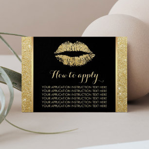 Makeup Artist Gold Lips Application Instructions