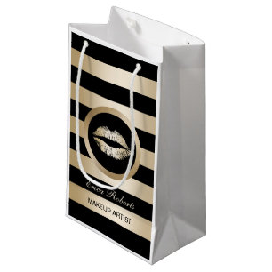 Makeup Artist Gold Lips Cosmetics Distributor Small Gift Bag