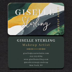 Makeup Artist Green Business Card
