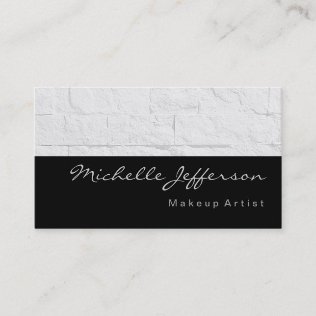 Makeup Artist Grey Wall Brick Business Card (Front)