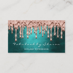 Makeup Artist Hair 3D Effect  Drips Rose Black Business Card
