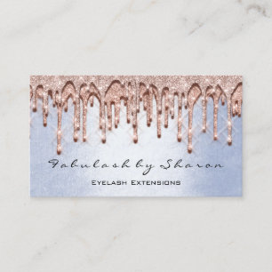 Makeup Artist Hair 3D Effect Drips Rose BLUE Business Card