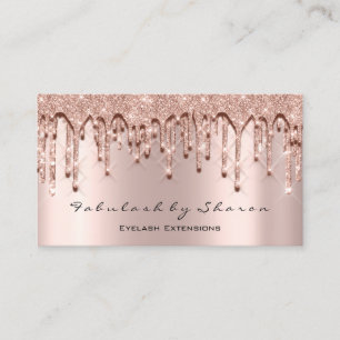 Makeup Artist Hair 3D Effect Glitter Drips Rose Business Card