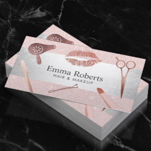 Makeup Artist Hair Salon Blush Pink Appointment Card