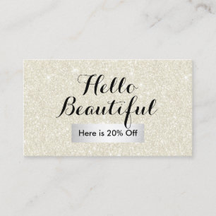 Makeup Artist Hair Salon Elegant Ivory Referral Card