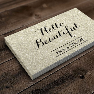 Makeup Artist Hair Salon Elegant Ivory Referral Card