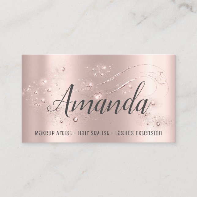 Makeup Artist Hair Salon Lash  Event Blogger Rose Business Card (Front)