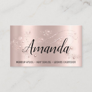 Makeup Artist Hair Salon Lash  Event Blogger Rose Business Card