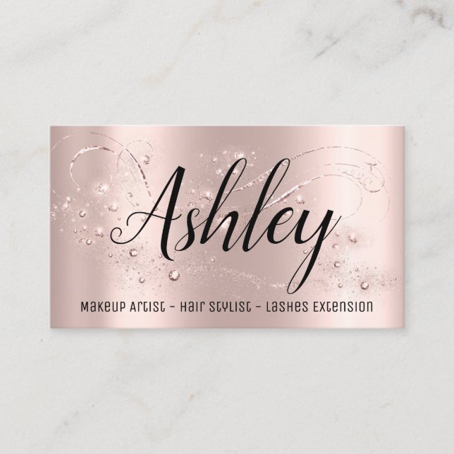 Makeup Artist Hair Salon Lash  Event Blogger Rose Business Card (Front)