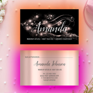 Makeup Artist Hair Salon Lash  Event Blogger Rose Business Card