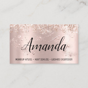 Makeup Artist Hair Salon Lash Event Blogger Rose Business Card