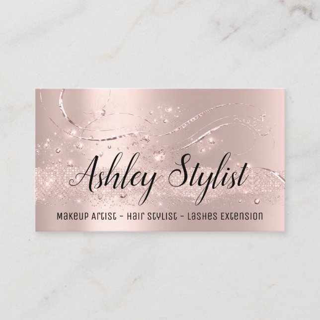 Makeup Artist Hair Salon Lash  Event Plan VIP Business Card (Front)