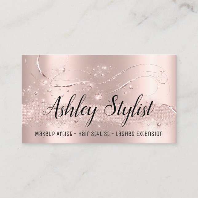 Makeup Artist Hair Salon Lash  Event Plan VIP Business Card (Front)