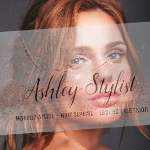 Makeup Artist Hair Salon Lash Extension Silver Business Card