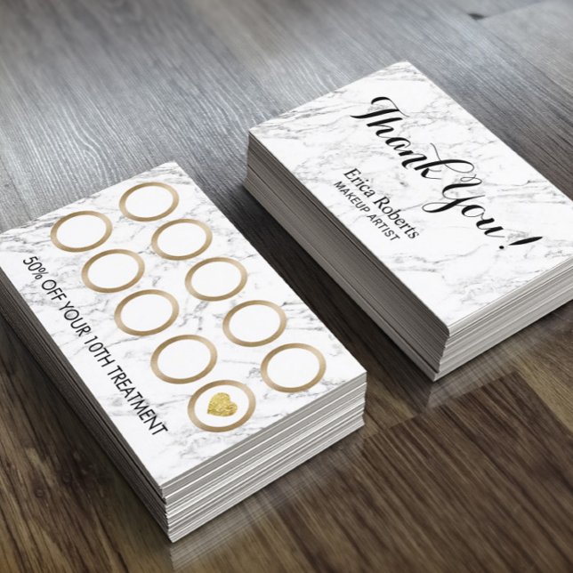 Makeup Artist Hair Salon Modern Marble Loyalty (Creator Uploaded)