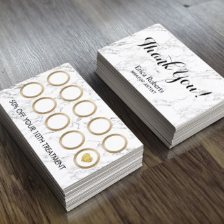 Makeup Artist Hair Salon Modern Marble Loyalty Card