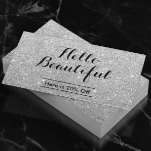 Makeup Artist Hair Salon Modern Silver Referral Card