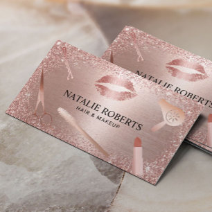 Makeup Artist Hair Salon Rose Gold Appointment Card