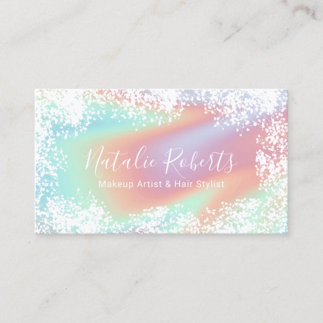 Makeup Artist Hair Salon Rustic Flowers Pastel Business Card (Front)