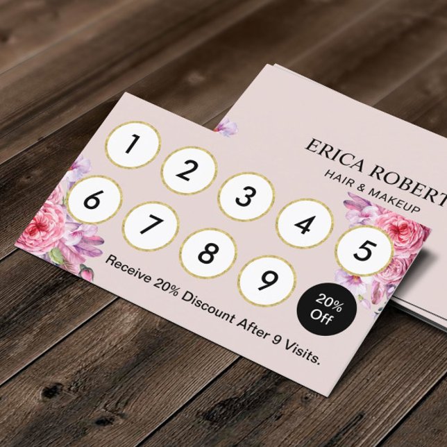 Makeup Artist & Hair Salon Vintage Floral Loyalty (Creator Uploaded)