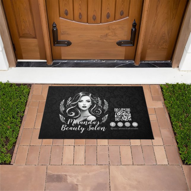 Makeup Artist Hair Stylist Beauty Salon Lash Brows Doormat (Outdoor)