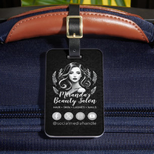 Makeup Artist Hair Stylist Beauty Salon Lash Brows Luggage Tag