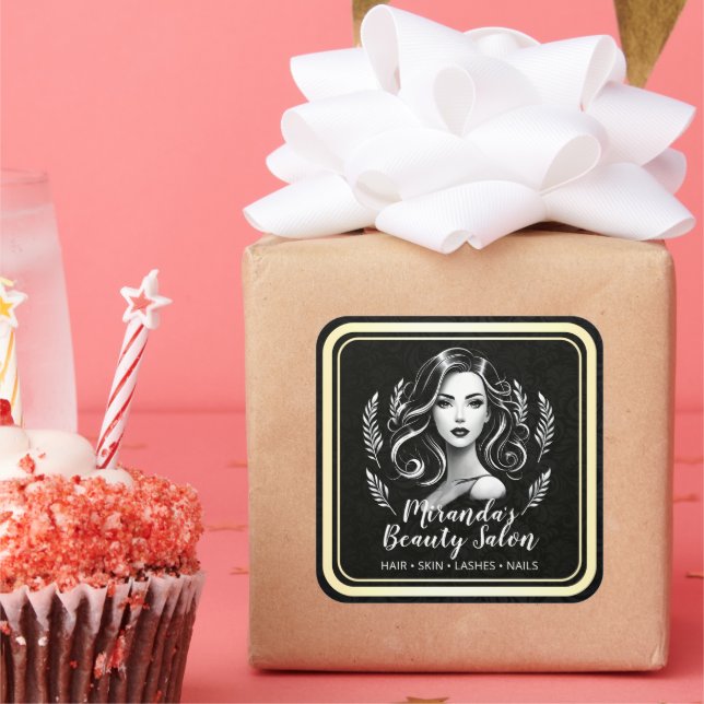 Makeup Artist Hair Stylist Beauty Salon Lash Brows Square Sticker (Party)