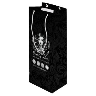 Makeup Artist Hair Stylist Beauty Salon Lash Brows Wine Gift Bag