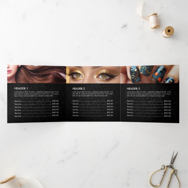Makeup Artist Hair Stylist Beauty Salon Trifold (Inside)
