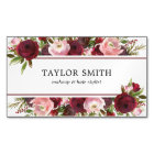 Makeup Artist Hair Stylist Burgundy Blush Floral