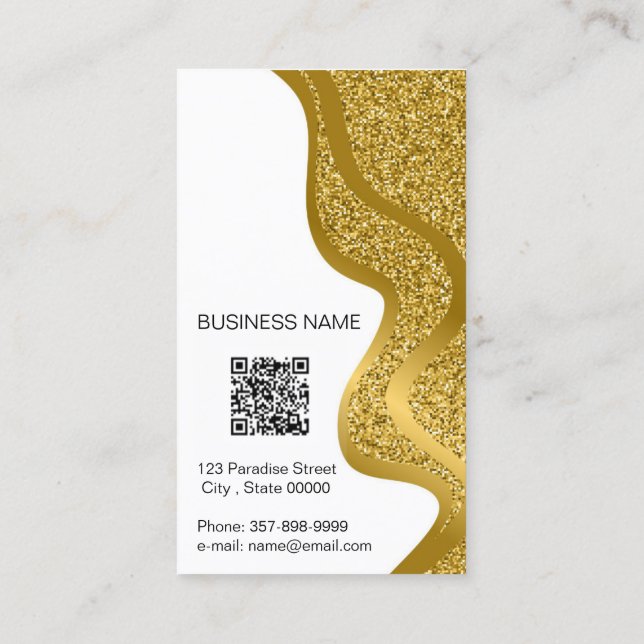 Makeup Artist  Hair Stylist Gold Glitter Business  Business Card (Back)