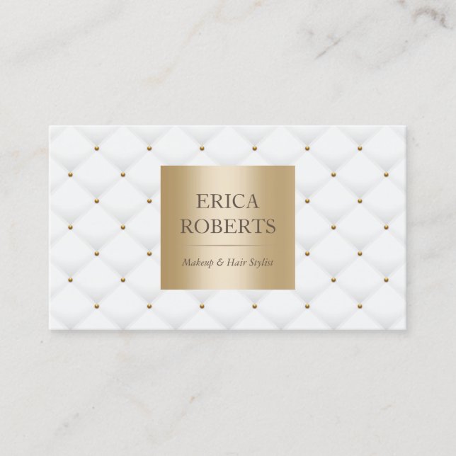 Makeup Artist Hair Stylist Luxury Gold Appointment Card (Front)
