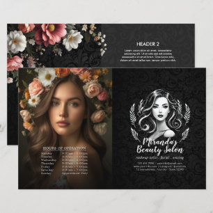 Makeup Artist Hair Stylist Menu Price Bifold Flyer