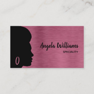 Makeup artist hair stylist metallic rose gold business card