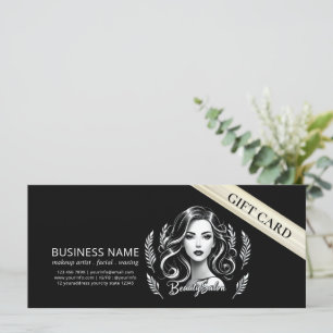 Makeup Artist Hair Stylist Modern Black White Gold