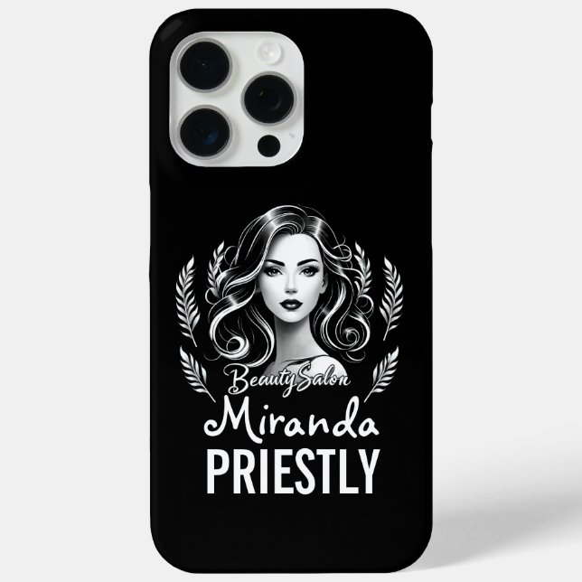 Makeup Artist Hair Stylist Modern Black White Gold Case-Mate iPhone Case (Back)