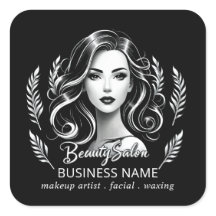 Makeup Artist Hair Stylist Modern Black White Gold