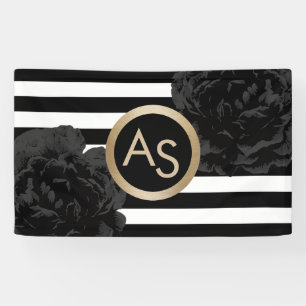 Makeup Artist Hair Stylist Modern Monogram Floral Banner