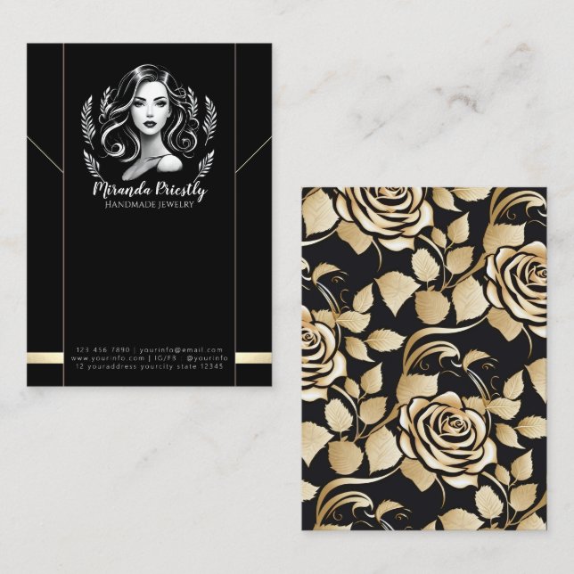 Makeup Artist Hair Stylist Modern Necklace Display Appointment Card (Front/Back)