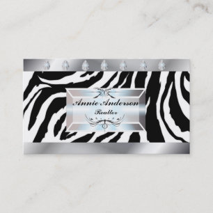 Makeup Artist Hair Stylist Salon Zebra Print Business Card
