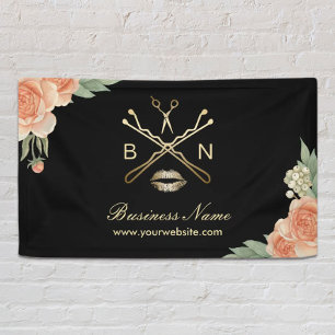 Makeup Artist Hair Stylist Vintage Floral Salon Banner